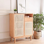 Комод с плетеными дверками и открытой нишей  с ящиком Dora Sideboard варинант исполнения - 2 | Loft Concept в Саратове