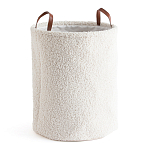 Корзина для белья из ткани букле Boucle Organizers Round варинант исполнения - 1 | Loft Concept в Саратове