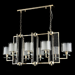 Люстра прямоугольной формы с 8-ю цилиндрическими плафонами из стекла Laurent варинант исполнения - 8 | Loft Concept в Саратове