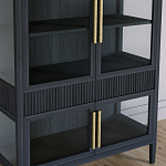 Витрина Primo со стеклянными фасадами и 2 ящиками Черный дуб варинант исполнения - 3 | Loft Concept в Саратове