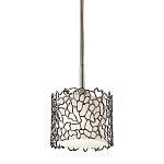 Подвесной светильник с цилиндрическим белым плафоном с ажурным узором цвета олово Kichler варинант исполнения - 1 | Loft Concept в Саратове