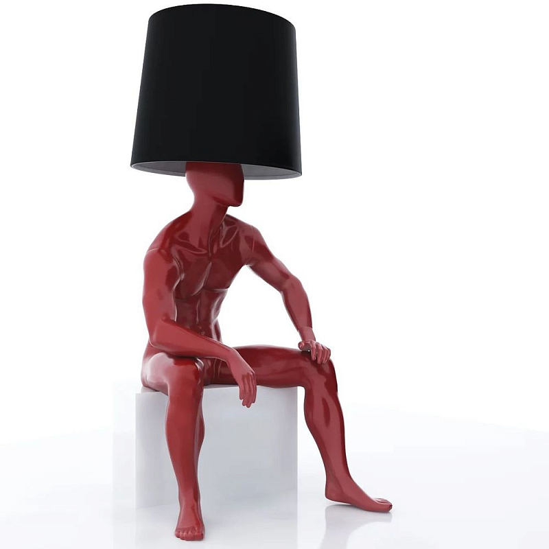 Лампа MALE MANNEQUIN LAMP с абажуром  Глянцевый черный Черный матовый Глянцевый белый Белый матовый Серый матовый Золотой Красный Шампань в Саратове | Loft Concept 