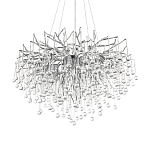 Люстра подвесная с прозрачными стеклянными подвесками в форме капель Диаметр 80 см Droplet Chandelier варинант исполнения - 7 | Loft Concept в Саратове