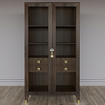 Дизайнерский шкаф витрина Elsa Dreams Walnut с 4-мя ящиками варинант исполнения - 1 | Loft Concept в Саратове