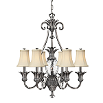 Люстра с 7-ю кремовыми текстильными абажурами Hinkley варинант исполнения - 1 | Loft Concept в Саратове