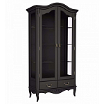 Витрина черная двухдверная из массива бука в стиле прованс Black Provence варинант исполнения - 1 | Loft Concept в Саратове