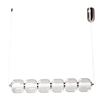 Люстра линейная с 6-ю прозрачными стеклянными плафонами округлой формы HANDLE GRAPE варинант исполнения - 2 | Loft Concept в Саратове