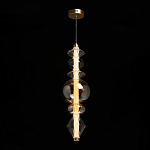 Подвесной светильник с вертикальной композицией из прозрачных и янтарных стеклянных шаров и ромбов Gabriel Scott Luna варинант исполнения - 3 | Loft Concept в Саратове