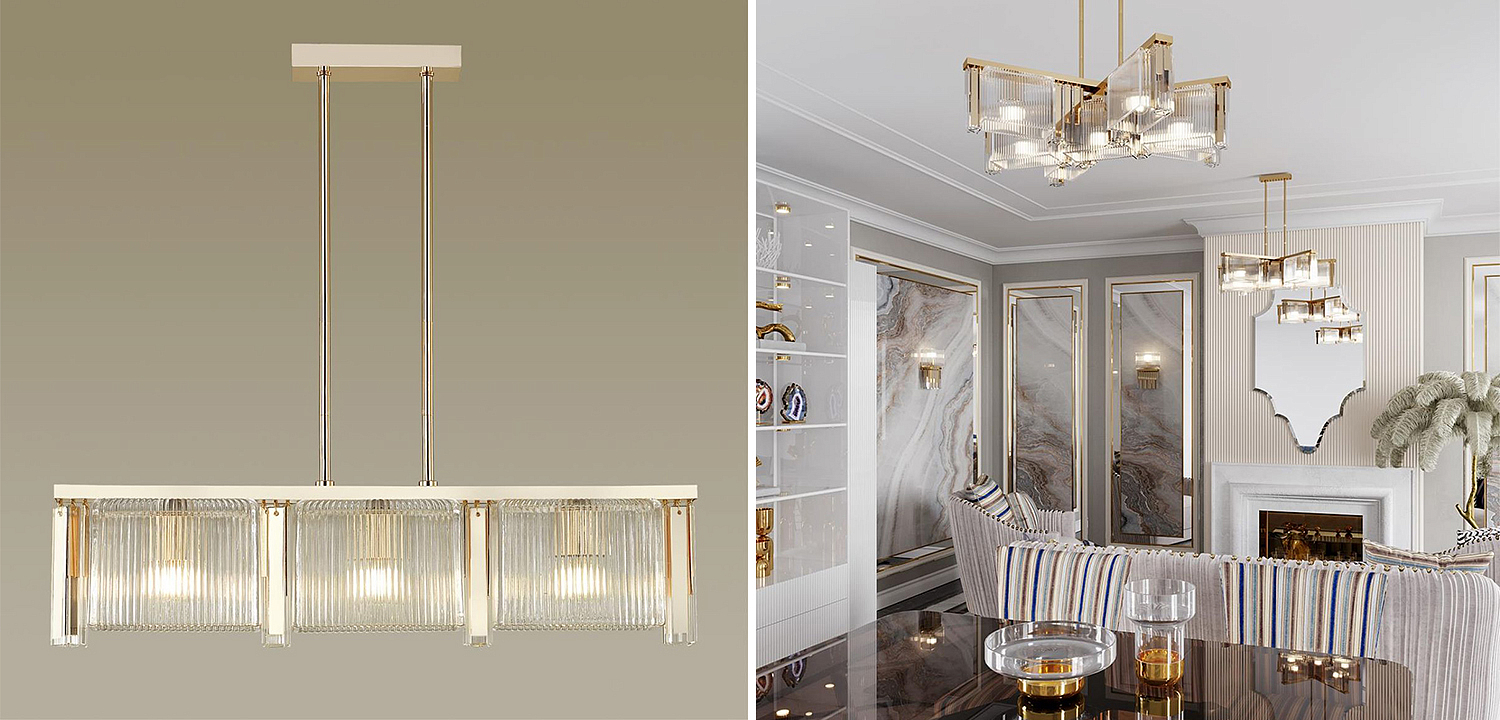 Люстра Madelen Gold Linear Chandelier Люстра Madelen Gold Linear Chandelier - Loft-Concept в Саратове