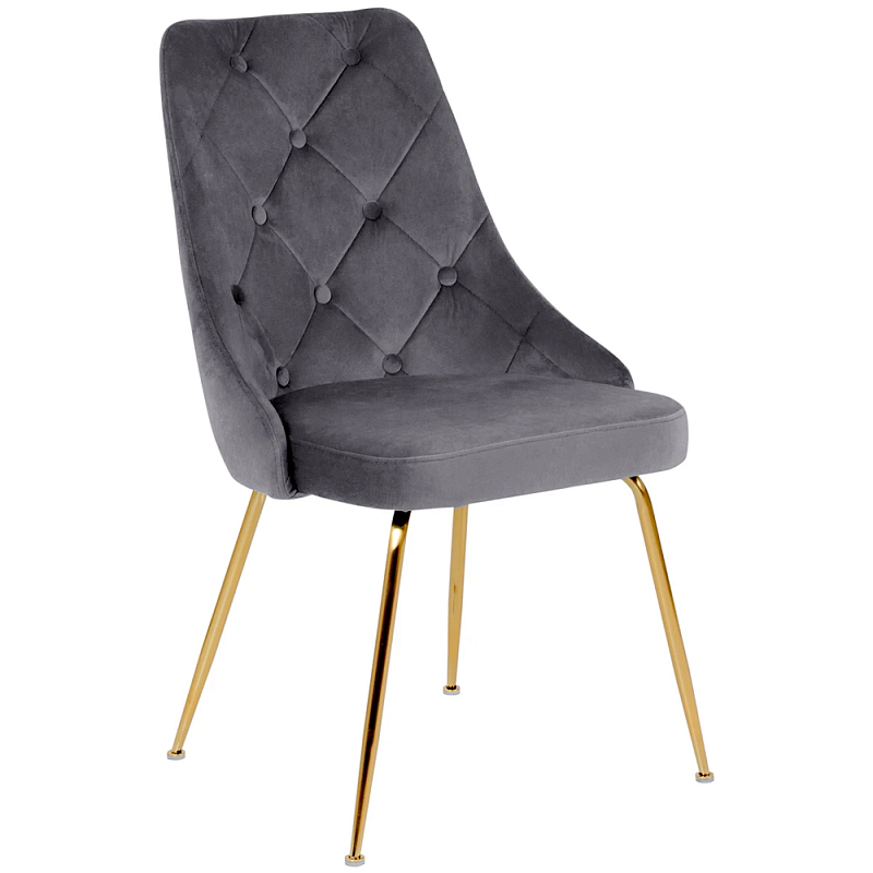 Стул в серой велюровой обивке Ward Grey Velour Chair Золотой Серый Стул в серой велюровой обивке Ward Grey Velour Chair Золотой Серый в Саратове | Loft Concept