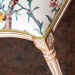 Стул из массива бука бежевый с изображением птиц и цветов Beige Green Chinoiserie Peach Garden Chair варинант исполнения - 5 | Loft Concept в Саратове