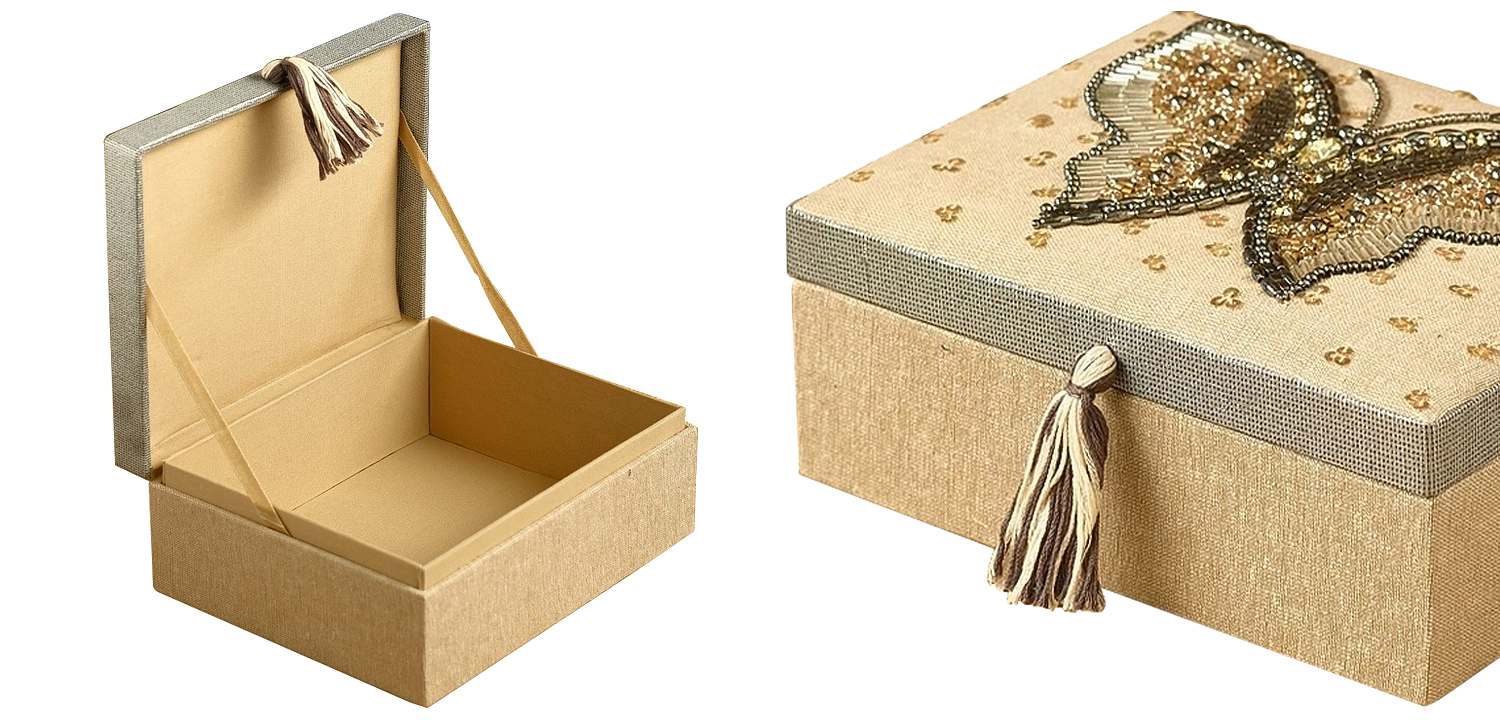 Шкатулка с вышивкой из бисера Butterfly Beads Embroidery Box Шкатулка с вышивкой из бисера Butterfly Beads Embroidery Box - Loft-Concept в Саратове