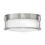 Потолочный светильник для ванных комнат цвета никель с плафоном из опалового стекла и декоративными держателями Hinkley варинант исполнения - 1 | Loft Concept в Саратове