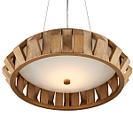 Люстра круглая из толстых деревянных реек Wooden Slats варинант исполнения - 3 | Loft Concept в Саратове