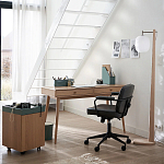 Офисное кресло в винтажном стиле на колёсах Glenn Dark Grey Chair варинант исполнения - 4 | Loft Concept в Саратове