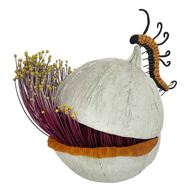 Статуэтка фантастический фрукт Exotic Tropical Fruit orange and white 67 Оранжевый Белый Лиловый в Саратове | Loft Concept 