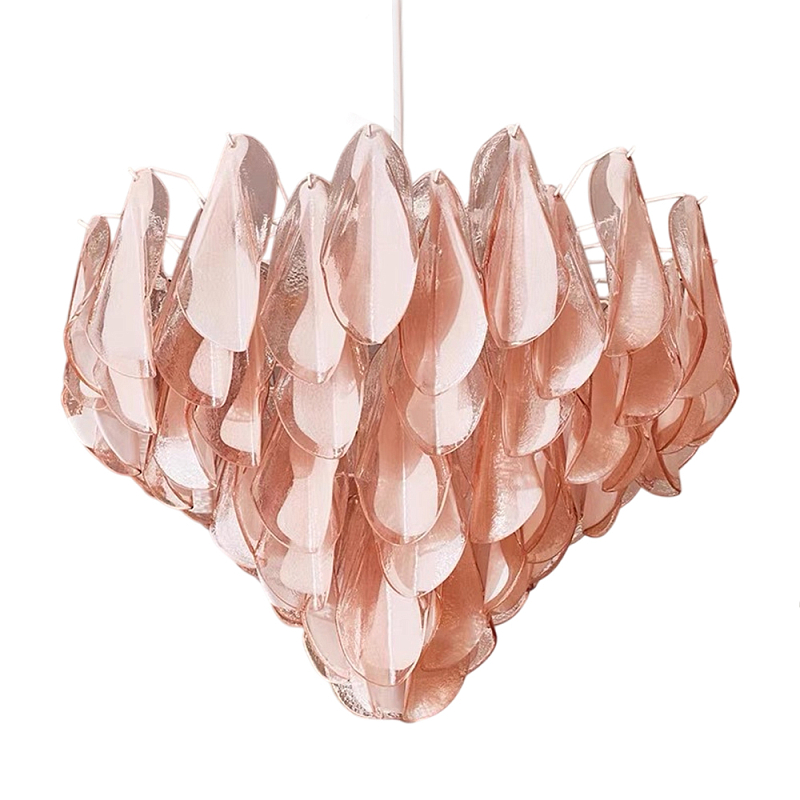 Люстра с каскадом из стекляных розовых лепестков Petalled Illuminator Белый Розовый Люстра с каскадом из стекляных розовых лепестков Petalled Illuminator Белый Розовый в Саратове | Loft Concept