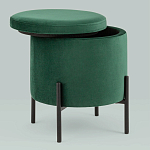 Зеленый пуф на черных ножках SANJAY варинант исполнения - 2 | Loft Concept в Саратове