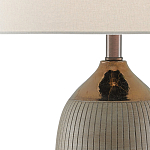 Настольная лампа керамическая с тканевым цилиндрическим абажуром Bullet варинант исполнения - 1 | Loft Concept в Саратове