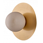 Бра круглое с плафоном из натурального камня на латунном основании Cryptocrystalline Stone варинант исполнения - 1 | Loft Concept в Саратове