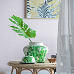 Ваза с зелёными листьями и крышкой Vase Green Leaves варинант исполнения - 1 | Loft Concept в Саратове