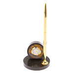 Часы настольные с ручкой из натурального камня Stone Clock варинант исполнения - 10 | Loft Concept в Саратове