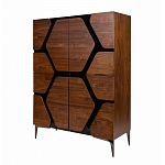 Высокий комод с узором из шпона на фасаде Sahara варинант исполнения - 3 | Loft Concept в Саратове