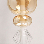 Подвесной светильник с вертикальной композицией из прозрачных и янтарных стеклянных шаров и ромбов Gabriel Scott Luna варинант исполнения - 4 | Loft Concept в Саратове