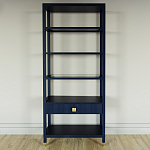 Стеллаж Elsa Dreams Blue со стеклянными полками и ящиком варинант исполнения - 4 | Loft Concept в Саратове