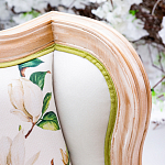 Диван двухместный из натурального бука золотистый с изображением птиц и цветов Blooming Birds варинант исполнения - 2 | Loft Concept в Саратове