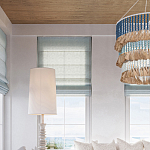 Люстра трехъярусная с декором из круглых деревянных бусин с кисточками Blue Wooden Beads Chandelier варинант исполнения - 4 | Loft Concept в Саратове