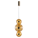 Подвесной светильник светодиодный со стеклянными плафонами янтарного цвета в форме дисков Savio Glass Disc варинант исполнения - 2 | Loft Concept в Саратове