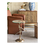 Столик с круглой стеклянной столешницей и корпусом в виде двух павлинов на ветке Table Two Peacocks варинант исполнения - 9 | Loft Concept в Саратове