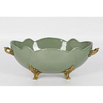 Чаша зеленого цвета из фарфора с волнообразным краем Eden Garden porcelain and bronze варинант исполнения - 3 | Loft Concept в Саратове