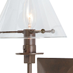 Бра с прозрачным стеклянным абажуром в форме конуса Bartolomeo Bronze варинант исполнения - 1 | Loft Concept в Саратове