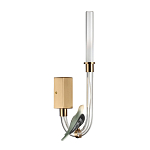 Бра с прозрачной изогнутой трубкой и декоративной фигуркой птицы Ganthea варинант исполнения - 1 | Loft Concept в Саратове