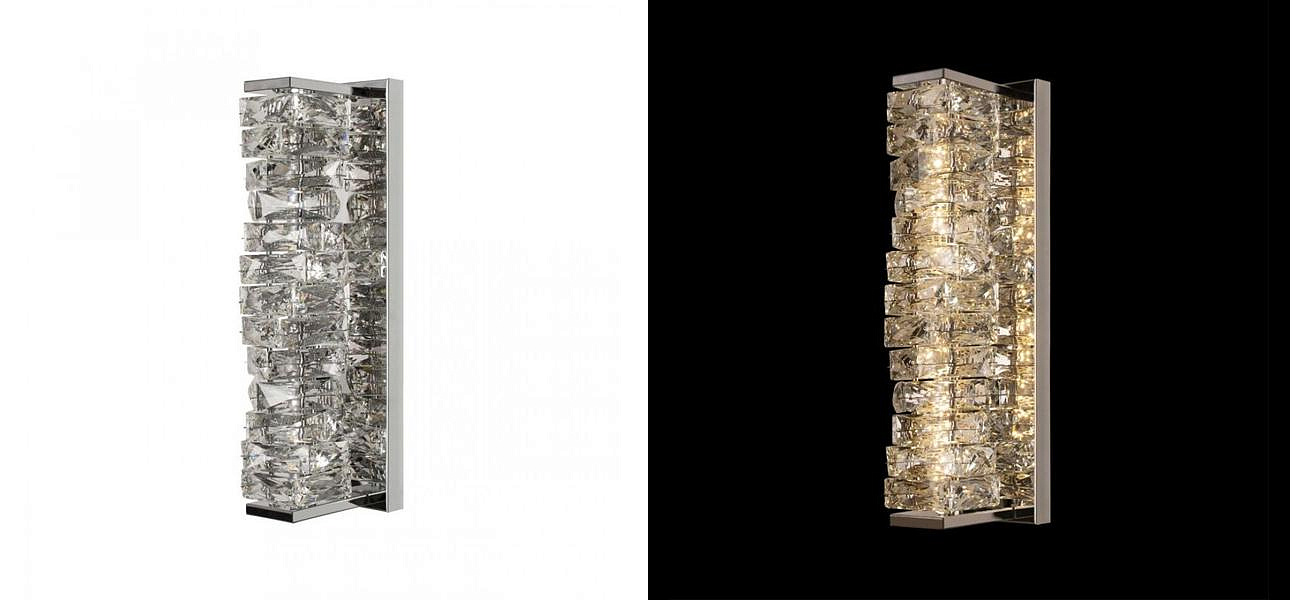 Хрустальное Бра Reduced Transparent Cubes Серебро Хрустальное Бра Reduced Transparent Cubes Серебро - Loft-Concept в Саратове