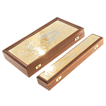 Нарды настольные из натурального камня лазурит и долерит Backgammon from Stone варинант исполнения - 12 | Loft Concept в Саратове