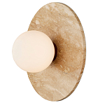 Бра в виде диска с плафоном из матового белого стекла Marble Glow варинант исполнения - 2 | Loft Concept в Саратове