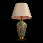 Настольная лампа бирюзовая с цветочным принтом Turquoise Flight варинант исполнения - 4 | Loft Concept в Саратове