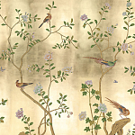 Обои ручная роспись Badminton Deep Rich Gold gilded paper варинант исполнения - 2 | Loft Concept в Саратове