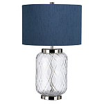 Настольная лампа с цилиндрическим абажуром и прозрачным стеклянным основанием Quintiesse варинант исполнения - 7 | Loft Concept в Саратове