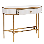 Консоль с ящиком белая с золотом Textured White Console with Gold варинант исполнения - 2 | Loft Concept в Саратове