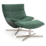 Кресло вращающееся с подставкой для ног зеленое Verdante варинант исполнения - 1 | Loft Concept в Саратове