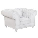 Кресло низкое с мягкой обивкой из велюра на 4-х ножках из массива березы Sophie Armchair white варинант исполнения - 1 | Loft Concept в Саратове
