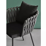 Стул мягкий с декором в виде плетеных лент на спинке и подлокотниках Semicircular Chair Decorated with Ribbons варинант исполнения - 4 | Loft Concept в Саратове