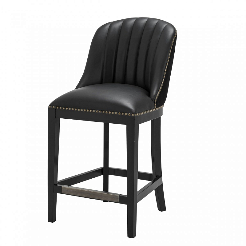 Полубарный стул Eichholtz Counter Stool Balmore Черный Латунь Античная полированная Полубарный стул Eichholtz Counter Stool Balmore Черный Латунь Античная полированная в Саратове | Loft Concept