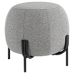 Пуф в ткани букле серого цвета Pikelet варинант исполнения - 1 | Loft Concept в Саратове