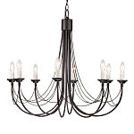 Люстра черного цвета ручной работы с канделябрами и переплетенной проволочной драпировкой Elstead Lighting варинант исполнения - 5 | Loft Concept в Саратове