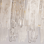 Люстра круглая с прозрачными стержнями разной длины Textured Glass Chandelier варинант исполнения - 8 | Loft Concept в Саратове